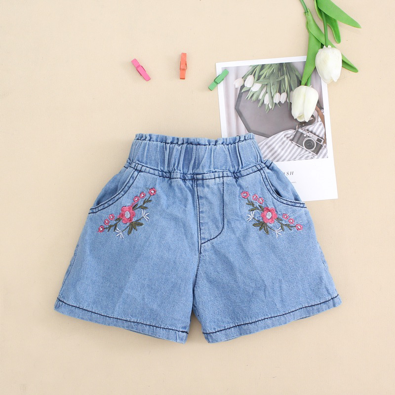 HOTPANTS FLOWER - Celana Pendek Anak Cewek Hotpants Jeans Anak Perempuan