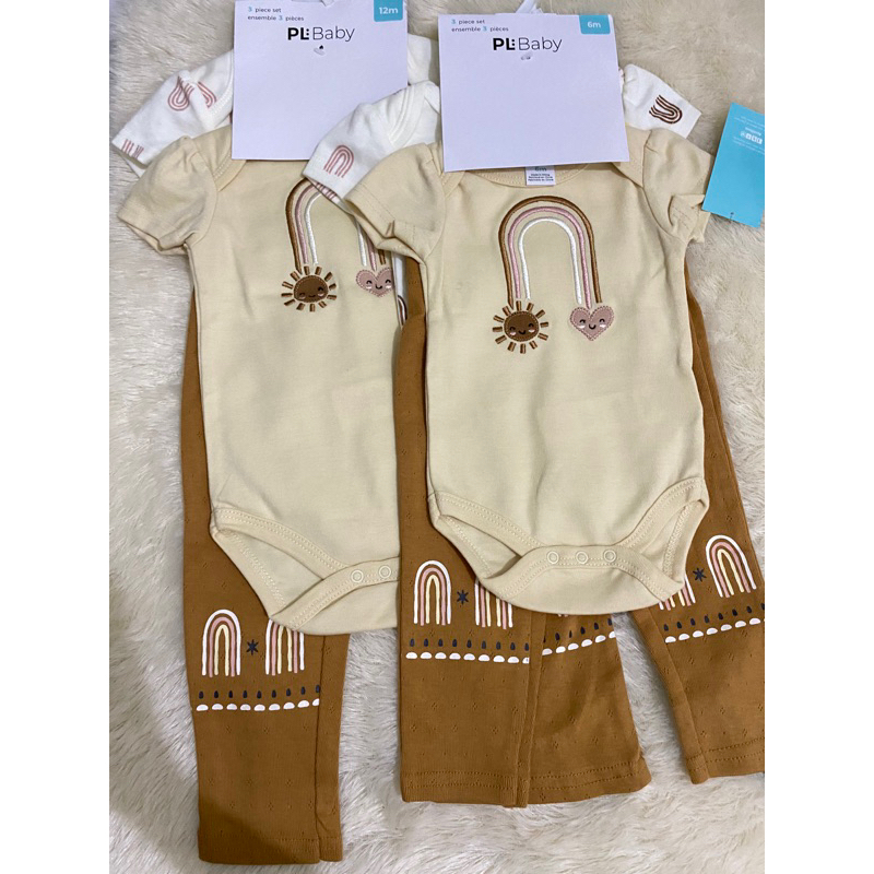 set 3in1 baju bayi anak perempuan PL baby import original murah