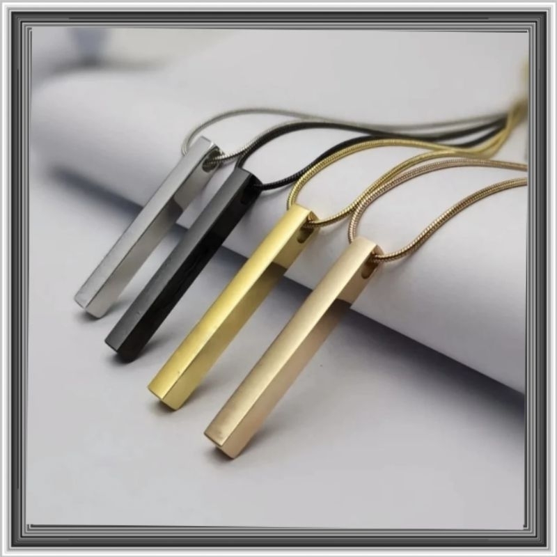 KALUNG TITANIUM LIONTIN BALOK KALUNG WANITA ANTIKARAT MODEL TERBARU KALUNG LIONTIN PRIA