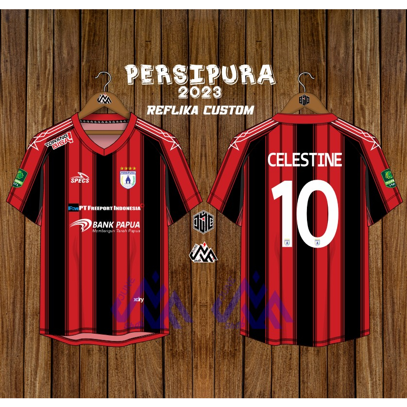 JERSEY SEPAK BOLA LIGA 2 PEGADAIAN PERSIPURA JAYAPURAHOME|MERAH 2023/2024 Full Printing (Reflika cus