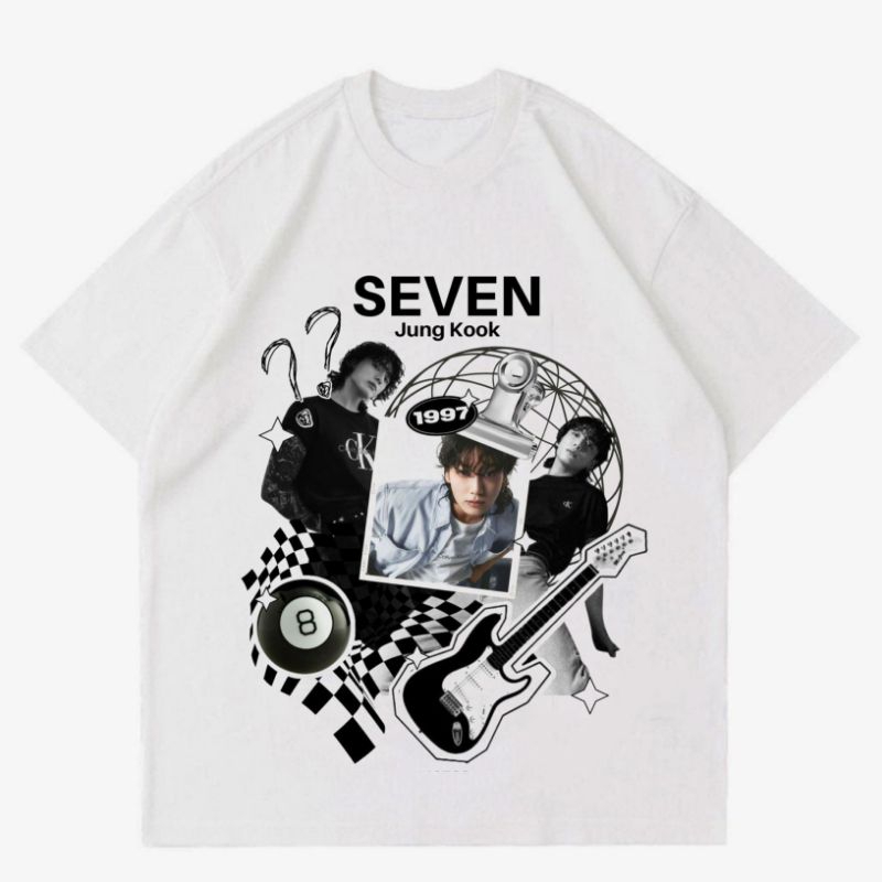 KAOS JUNGKOOK 1997 | T-SHIRT SEVEN JUNGKOOK BTS 1997 | KAOS BAND GROUP KOREA BTS VINTAGE OVERSIZE TE