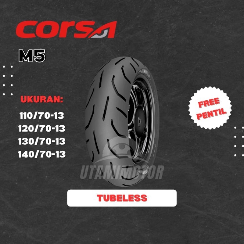 BAN MOTOR CORSA PLATINUM M5 RING 13 130/70-13 140/70-13 TUBELESS