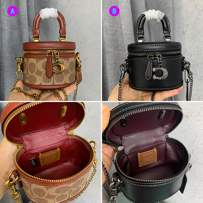 (Shopee Live) New COACH CE768 CE769 Women's TRAIL 12 Mini Box Bag Chain Strap Crossbody Bag