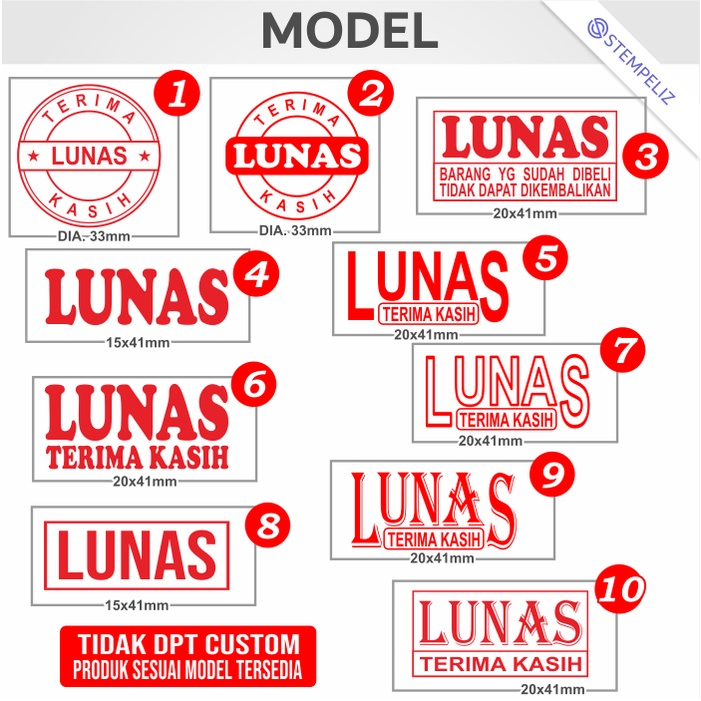 

Stempel Lunas Sudah Diisi Tinta Siap Pakai