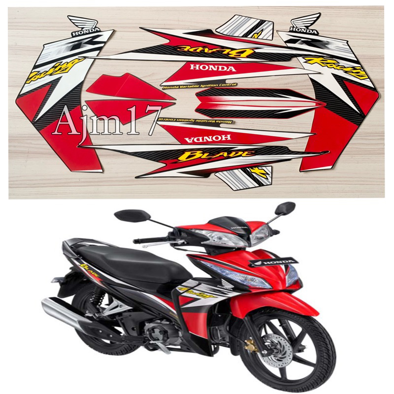 STIKER STRIPING BLADE 2013 HITAM MERAH