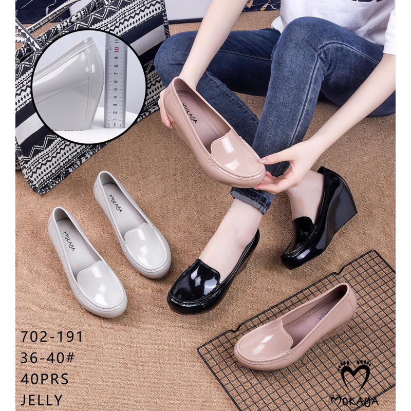 Sepatu Jelly Wedges Tinggi 7 Cm Mokaya 702 & 703