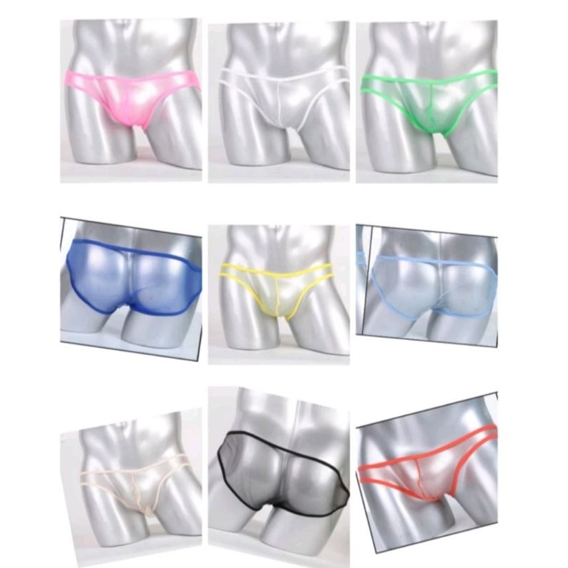 Celana Dalam Pria Sexy  Gstring Brief Cowok Transparan Powernet  Import