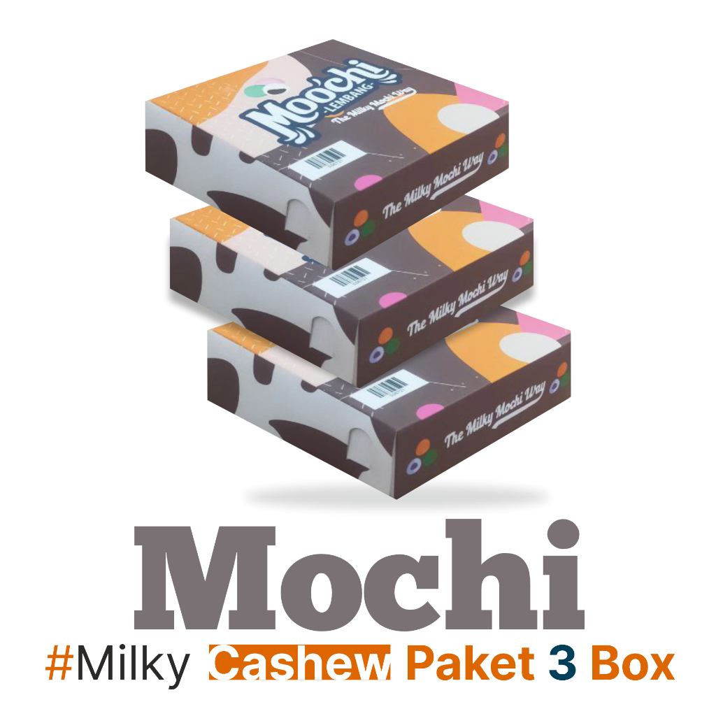 

MOCHI Kacang Mete LEMBANG | Jajanan | Oleh Oleh - Makanan - Cemilan - Kue Lembang | Makanan Hemat - Mochi Milky Cashew | Paket 3 Box