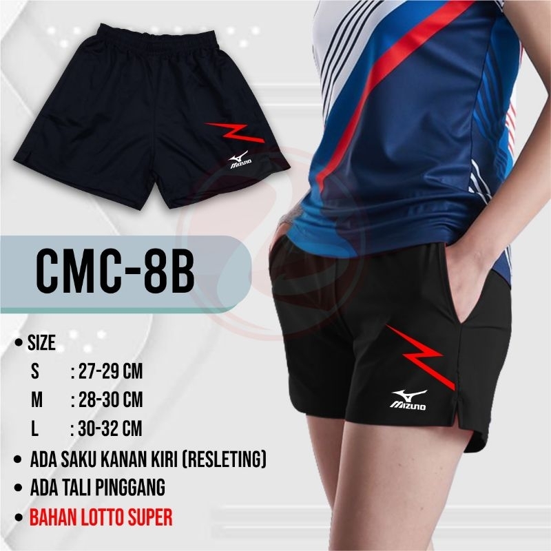 Training voli cewek celana pendek wanita shorts pants ladies sport wear bawahan olahraga wanita volleyball celana pendek belah pinggir shortspants black volleyball