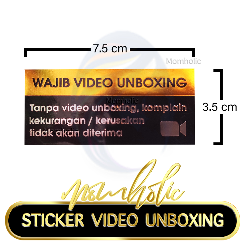 

STICKER Video Unboxing Hitam Emas Premium