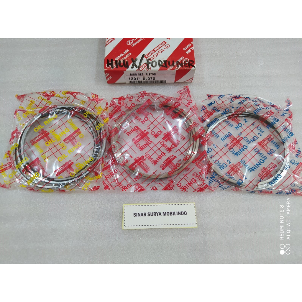 Ring Set Piston Fortuner Hilux Lama Original 13011-0L070