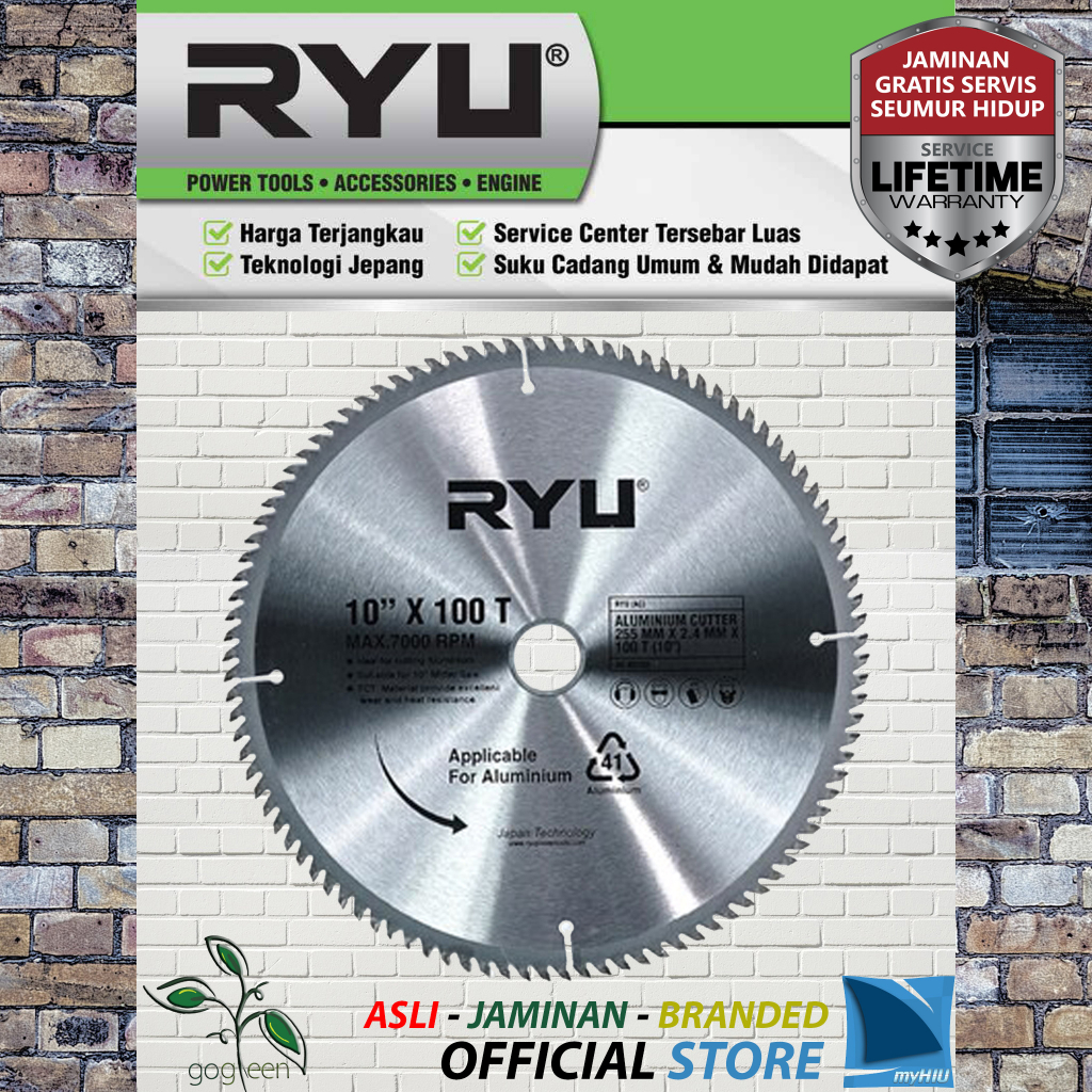 Mata Pisau Potong Alumunium 10" Inch 100T~120T  Gurinda Tangan - Alumunium Cutter Blade RYU