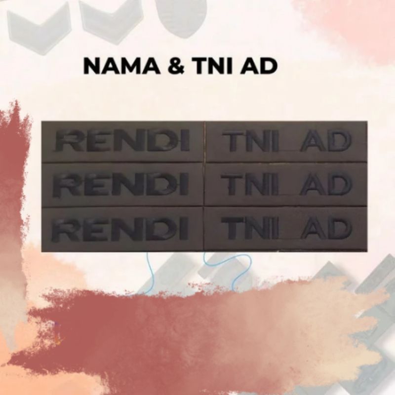 PAPAN NAMA & TNI AD | BORDIR ATRIBUT PDL TNI