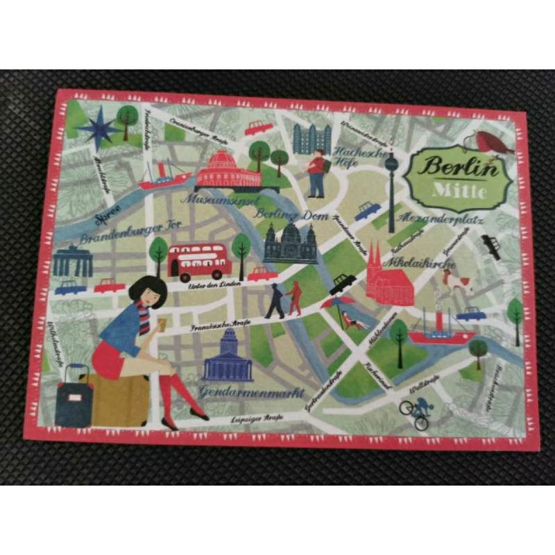 

kartu pos peta jerman/germany map postcard