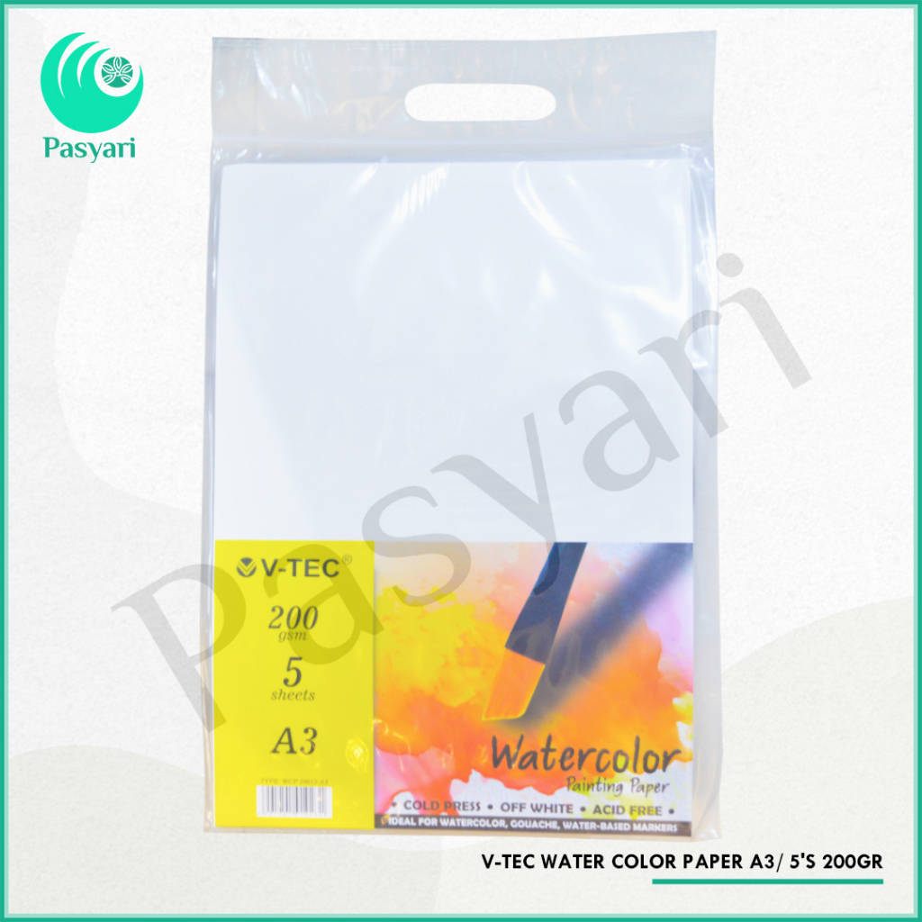 

V-TEC WATER COLOR PAPER A3/ 5'S 200GR