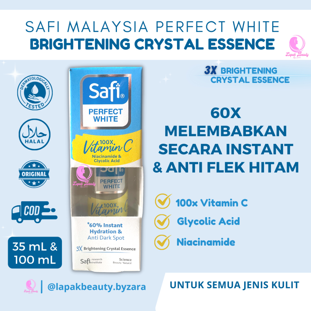 Safi Perfect White Brightening Essence Penghilang Flek Hitam Bintik Hitam Darkspot