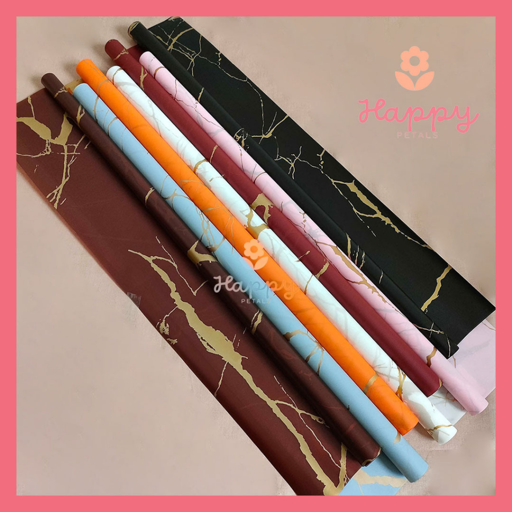 

Flower Wrapping Gold Marble Cellophane Dekorasi Hias Buket Bunga