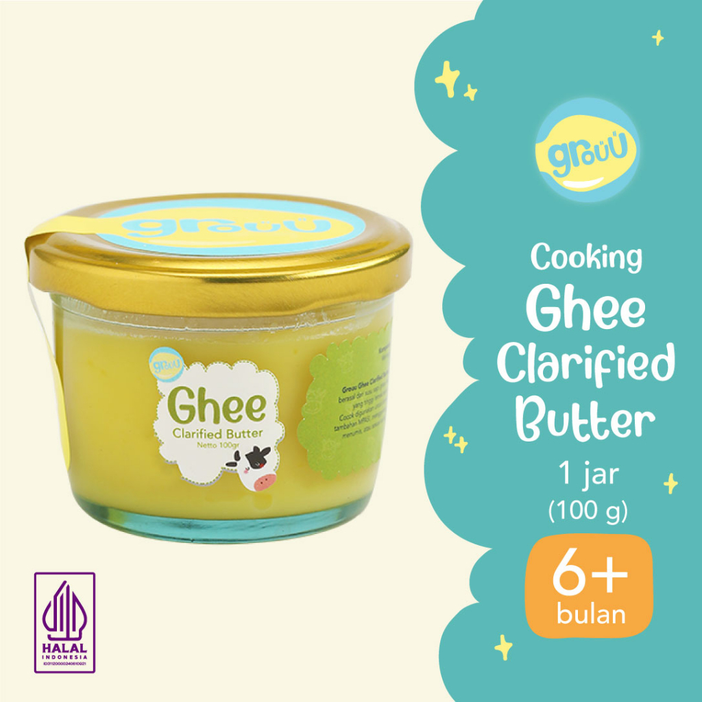 

Grouu - Grassfed Ghee Butter (Mentega rendah laktosa) - BB Booster MPASI