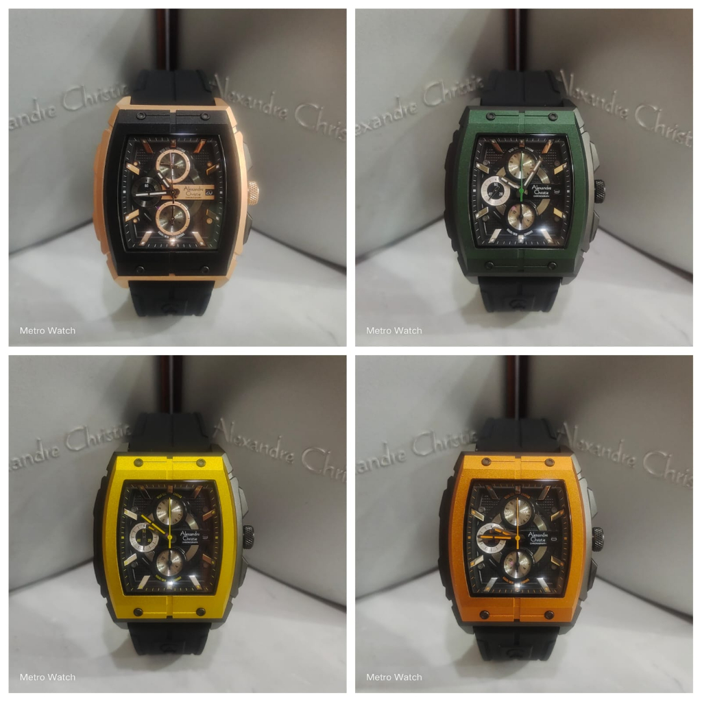 Jam Pria Alexandre Christie AC6598 AC 6598 Rubber Strap Original Garansi Resmi Alexander Christie