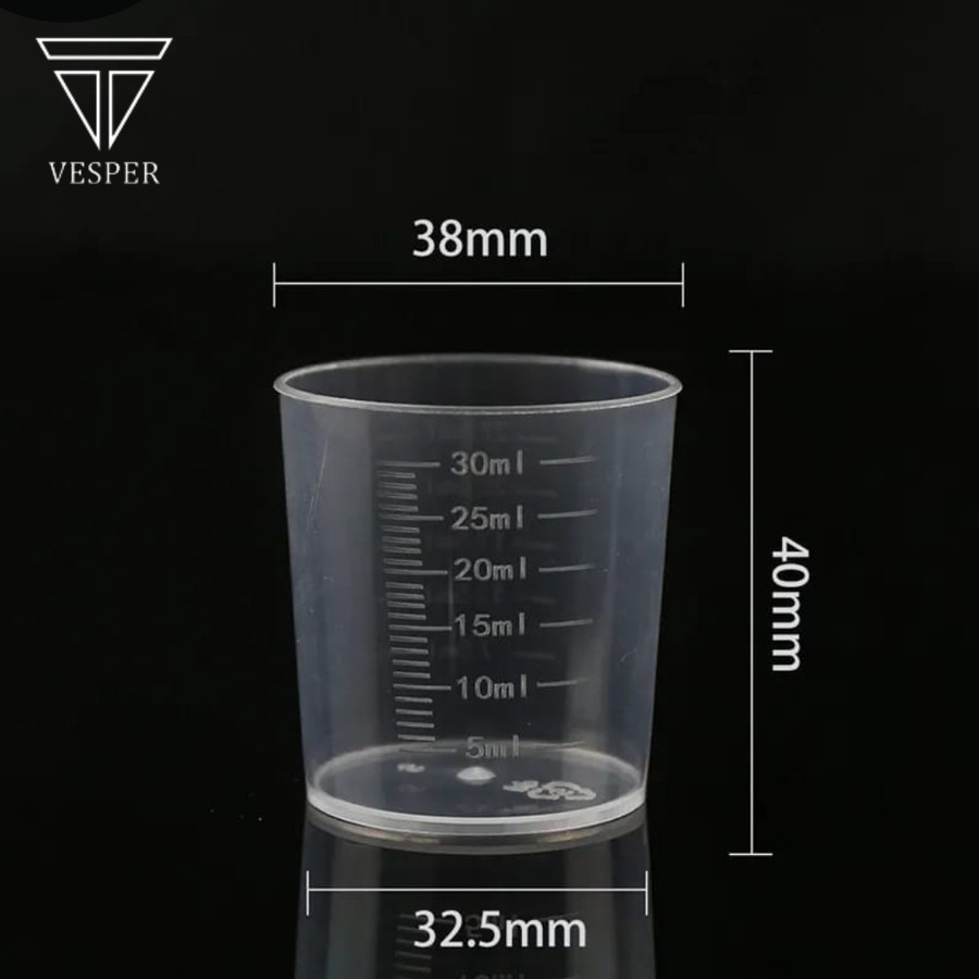 gelas takar plastik 30ml / measuring cup gelas ukur obat syrup gula