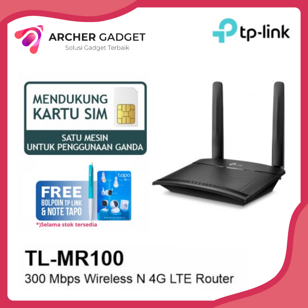 TP-Link TPLink TP Link TL-MR100 MR100 MR 100 300 Mbps Wireless N 4G LTE Router
