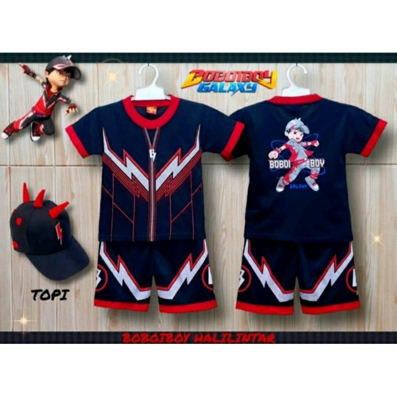 SETELAN BAJU BOBOIBOY ANAK LAKI LAKI TERBARU / KOSTUM BOBOIBOY HALILINTAR TERLARIS UNTUK USIA 1-10 T