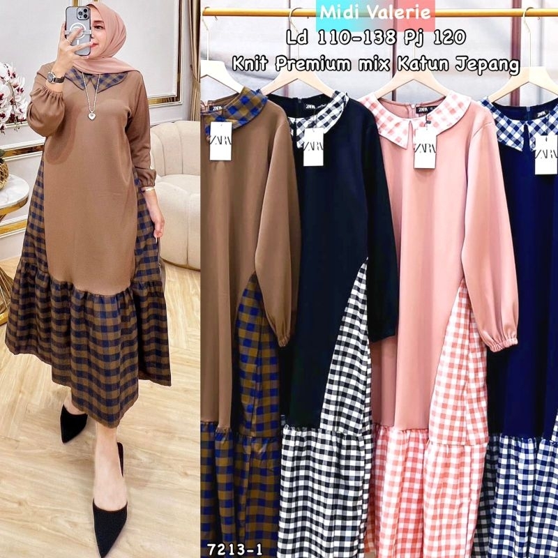 Zara Valerie//Dress midi ZARA//Midi dress/Gamis midi//Midi//Gamis midi//pakaianwanitasby