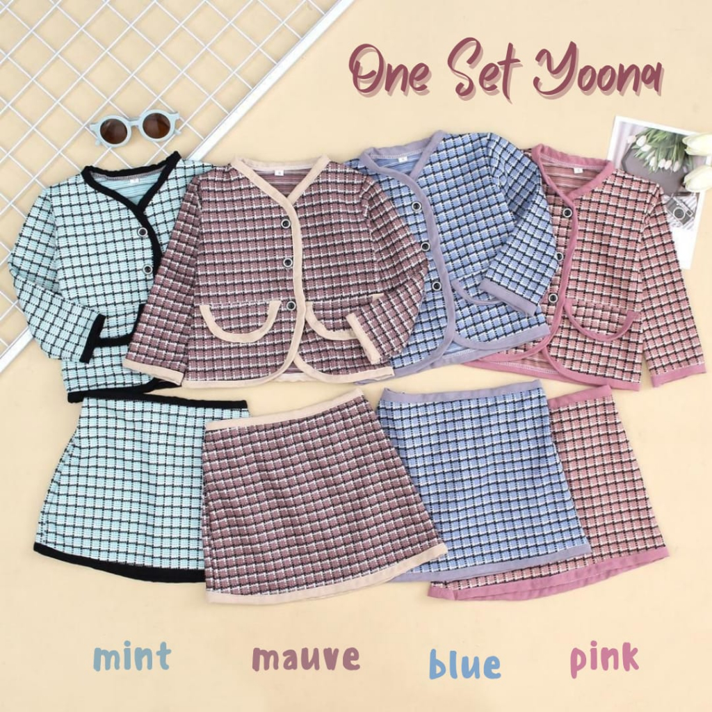 One Set Yoona Blazer Anak Korea | Pakaian Anak Perempuan