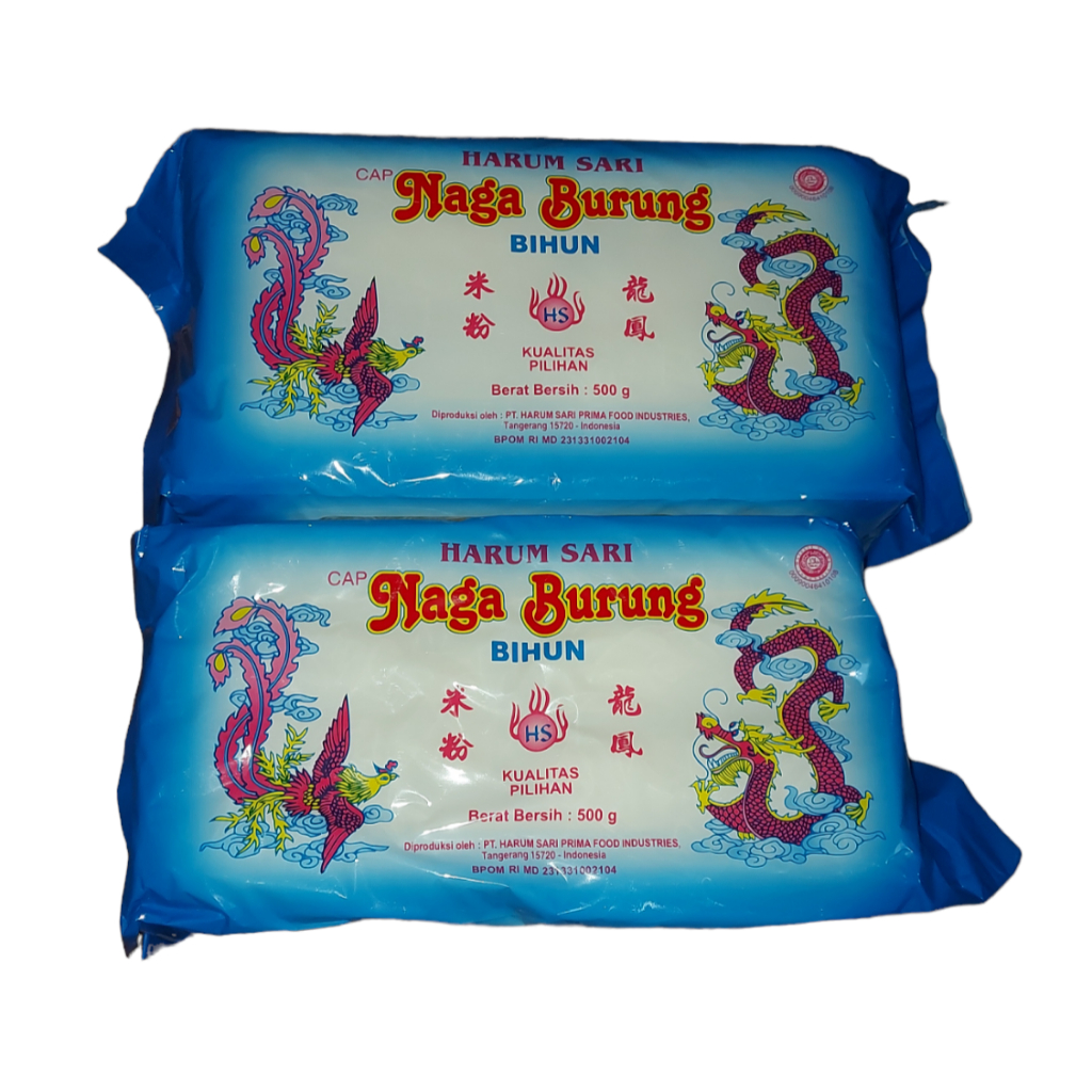 

Bihun Beras cap Naga Burung Harum Sari 500 Gram