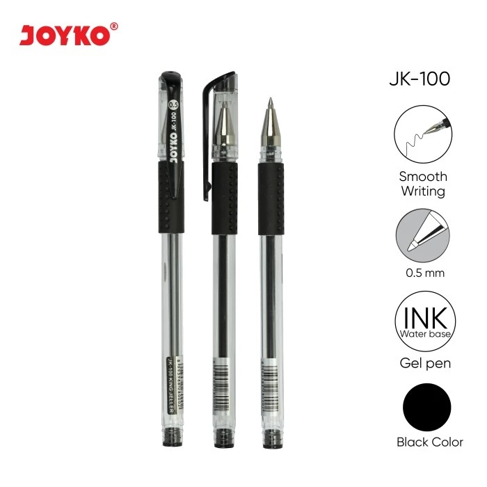 

Gel Pen Pulpen Pena Joyko JK-100 0.5 mm Hitam