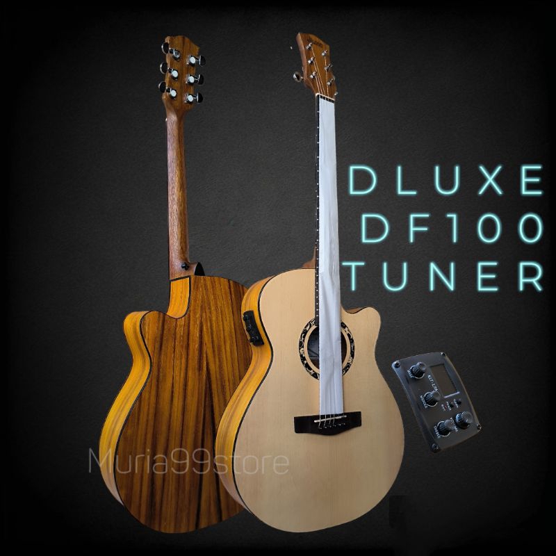 Gitar Akustik Elektrik Dluxe Df100 Tuner original