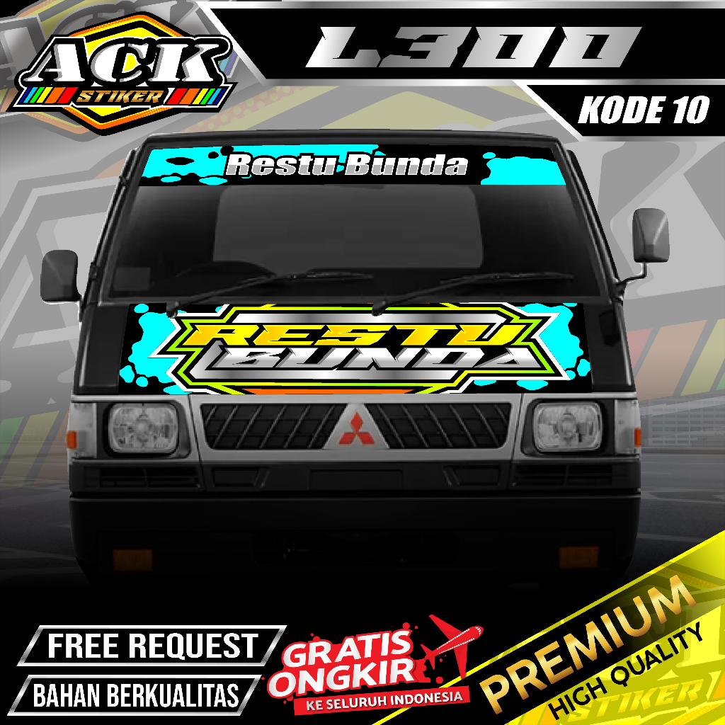 STIKER DECAL KABIN DEPAN L300 PICK UP / Stiker Kabin L300 KODE ACK 10