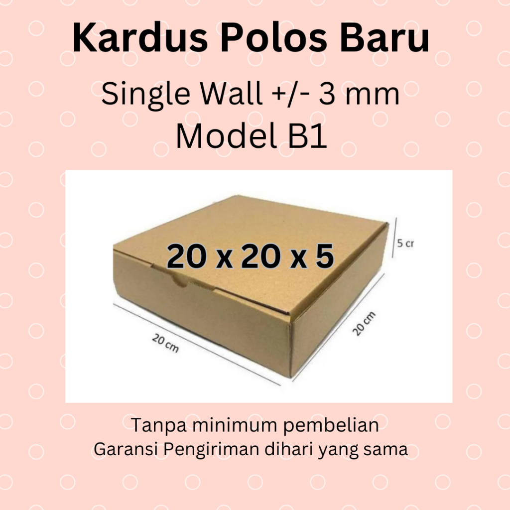 

Kardus Box Die Cut 20x20x5 CM Dus Makanan Pizza Polos