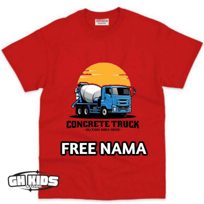 BAJU ANAK KAOS ANAK GAMBAR MOBIL TRUK MOLEN FREE NAMA