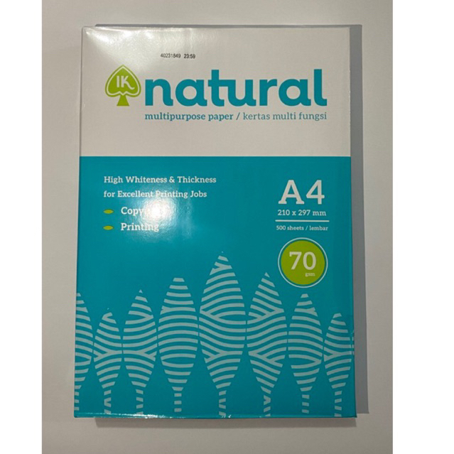 

Kertas Hvs Natural A4 70gr
