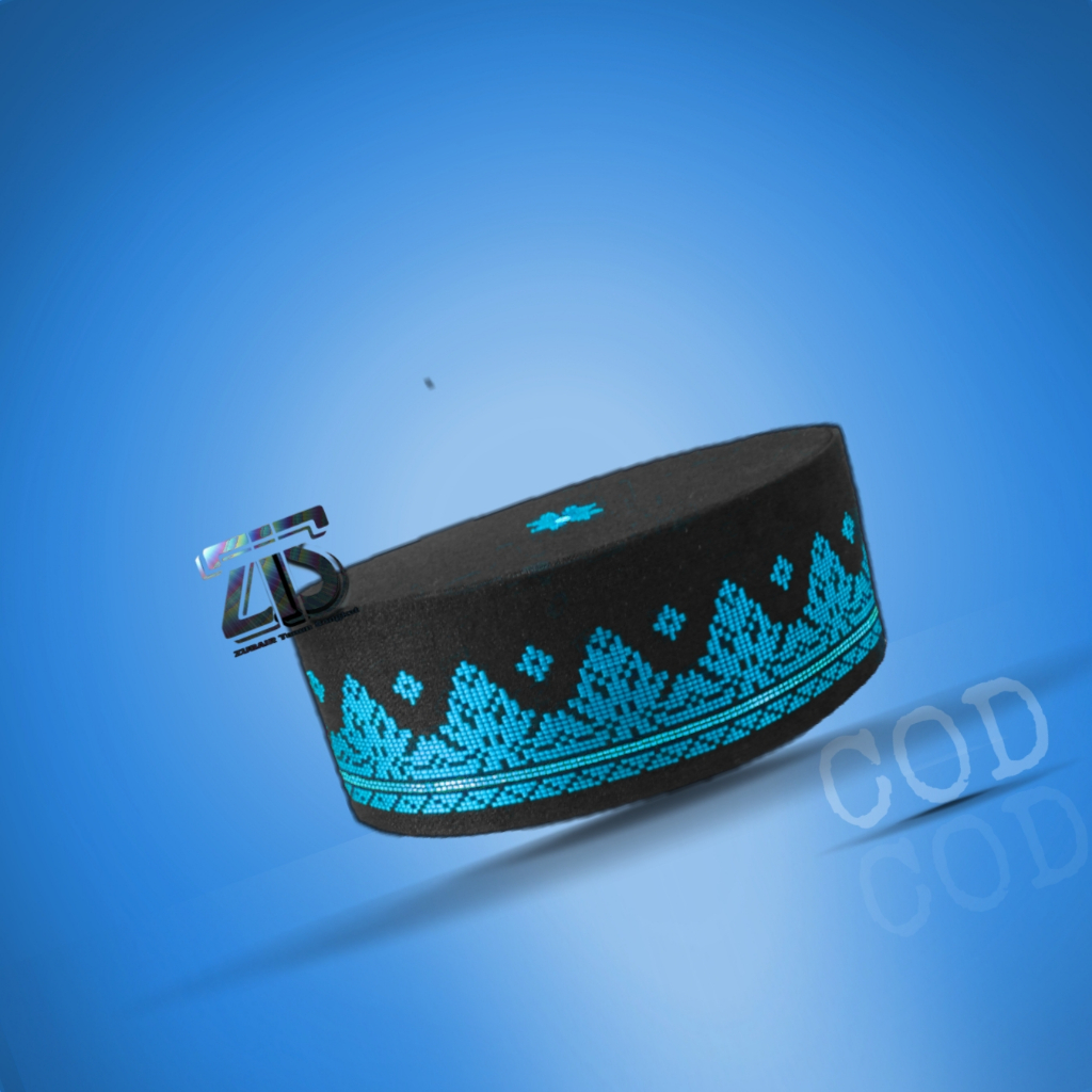 Peci hitam biru muda peci songket kopaih songkok warna hitam biru muda