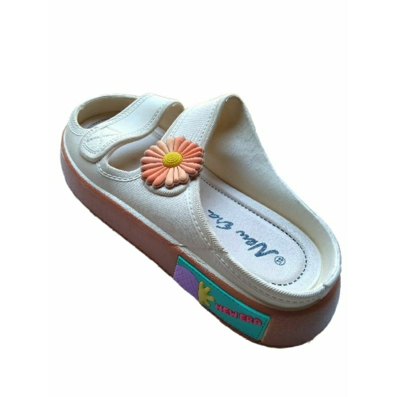 New Era Sendal Slop Jelly Korea Wanita Sandal Santai Sandal Wanita Kekinian