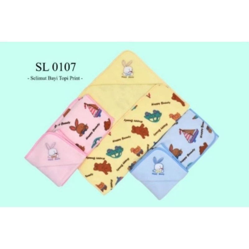 HAPPY BEAUTY Selimut Topi Bayi Motif - Selimut Bayi Topi SL0107