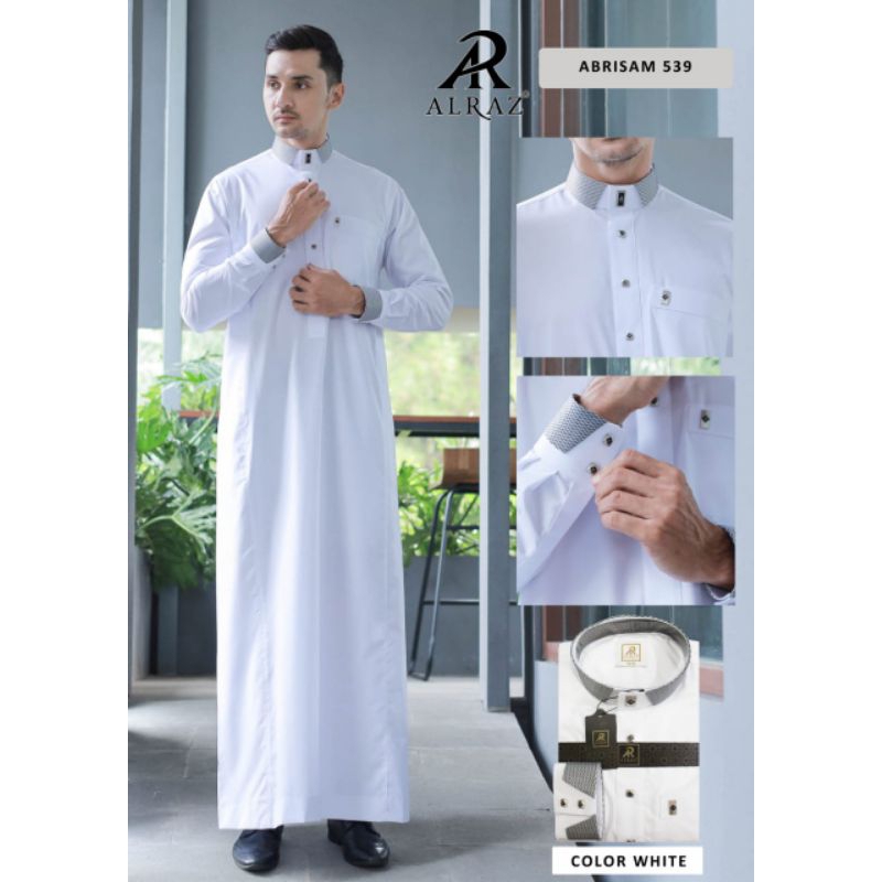 Jubah Al raz Putih Abrisam