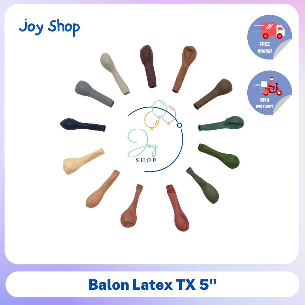 Balon Latex 5 inch vintage color / isi balon pvc satuan merk TX