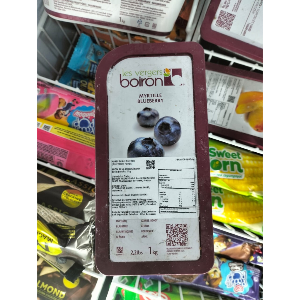 

boiron fruit puree blueberry 1kg impor france