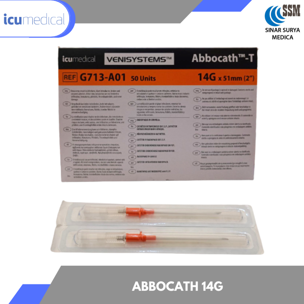 Abbocath Jarum Infus 14G, 16G, 18G, 20G, 22G, 24G, 26G