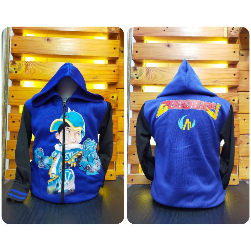 Model Terbaru/Jaket Anak Laki Laki Boboiboy Bahan Fleece/Kids Jacket/Jaket BoBoiBoy Ice Canon Blue/J