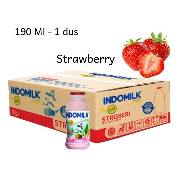 

Susu Botol Indomilk rasa Strawberry 24 pcs 190 ML