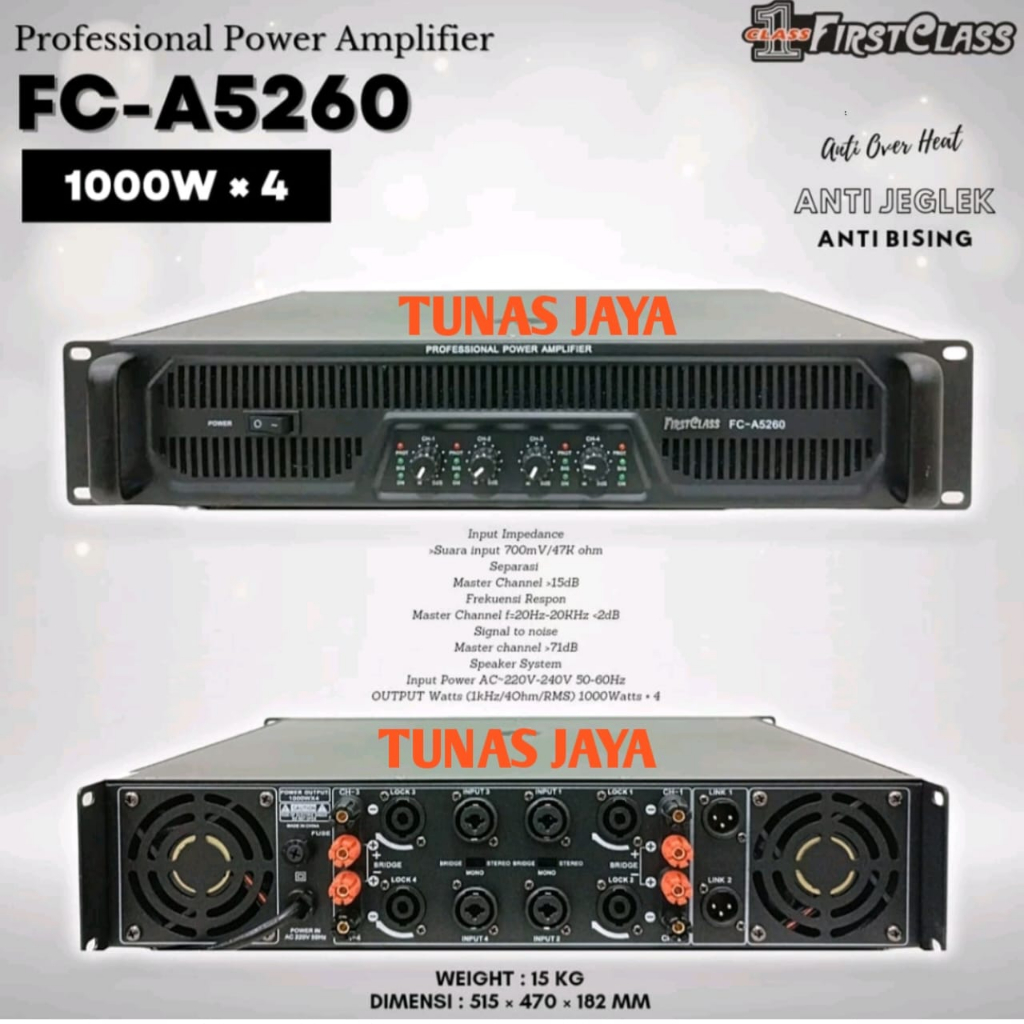 POWER AMPLI FIRSTCLASS FC-A5260 PROFESSIONAL FCA5260  POWER AMPLIFIER  FC A5260
