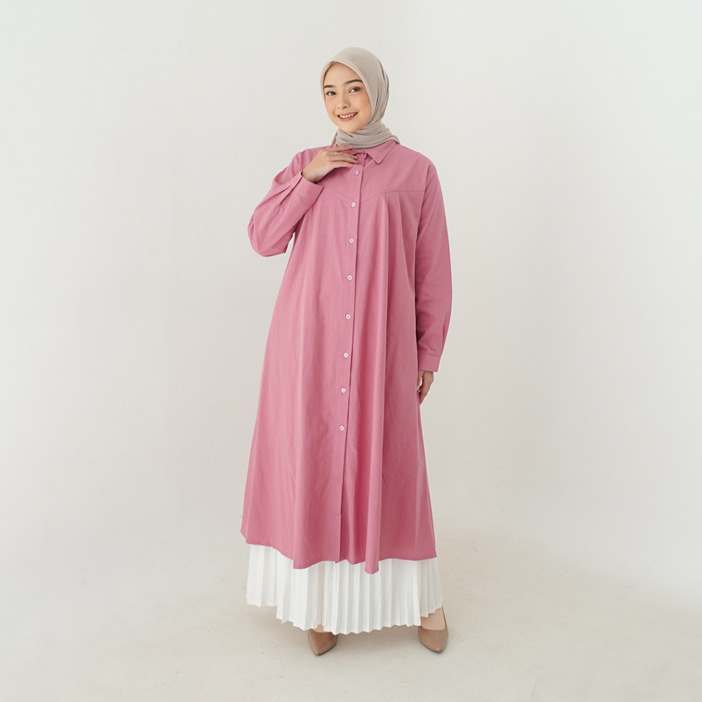 Eunsol  Tunik Dress B5010177  premium by SONIA | tunik wanita basic full kancing | atasan blouse mus