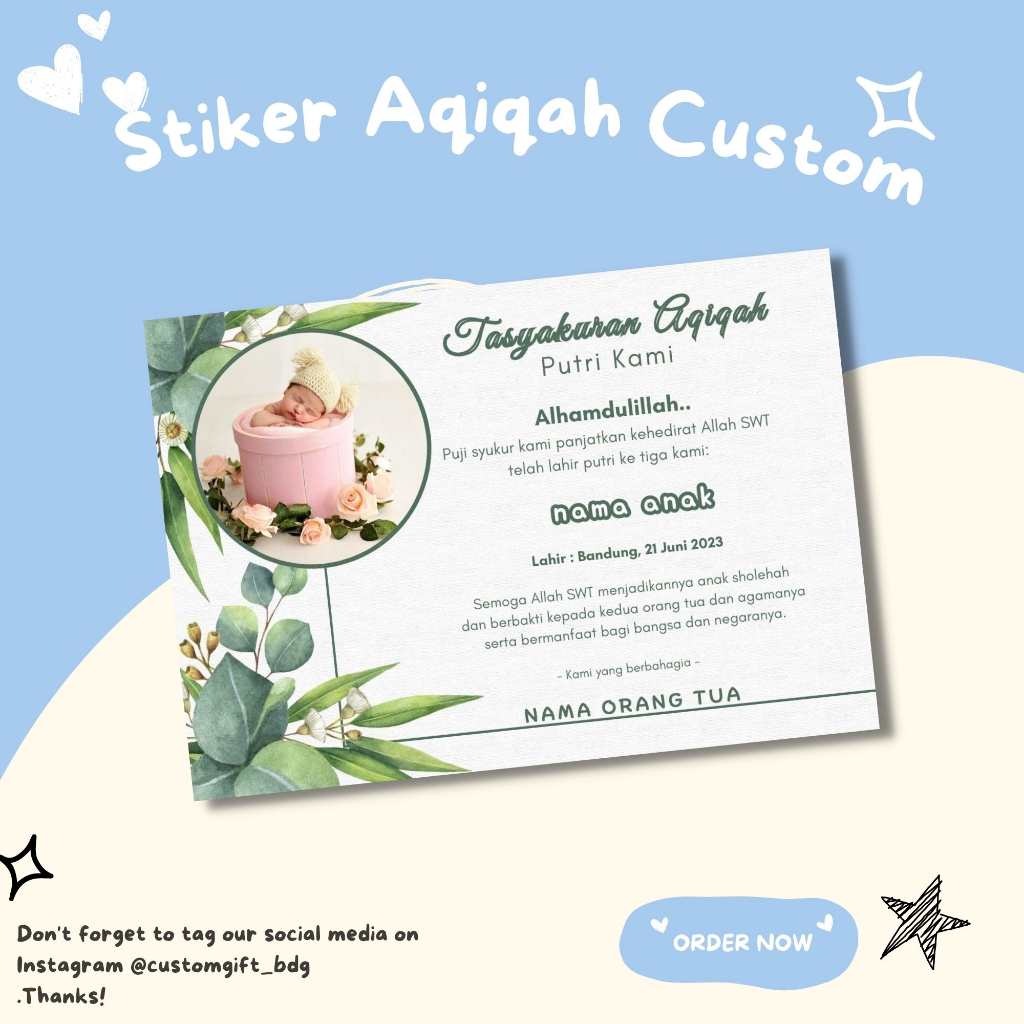 

Stiker Label Aqiqah / Stiker Aqiqah / Stiker kelahiran