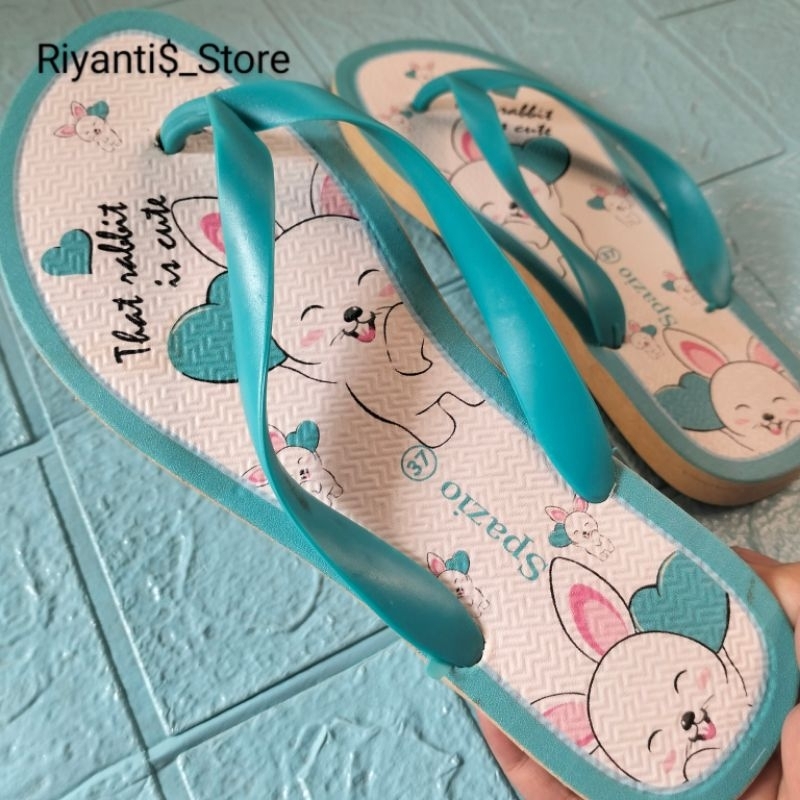 Sandal Jepit Teplek Wanita Dewasa Spazio Motif Cartoon