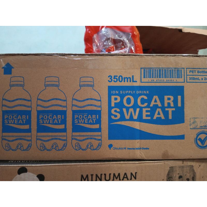 

Pocari sweat botol 350ml 1 dus isi 24 botol / minuman penambah ion / minuman isotonik