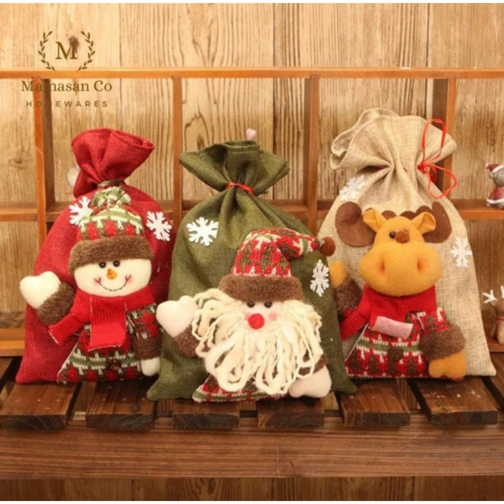 

Christmas Goodie Bag Souvenir Fabric | Tas Serut Natal